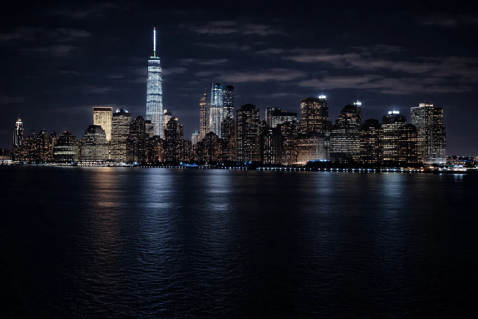 NYC skyline at night